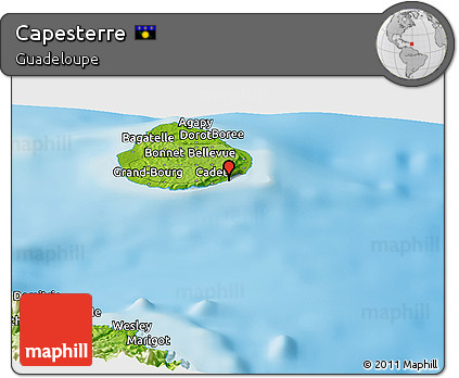 Physical Panoramic Map of Capesterre