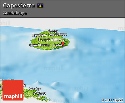 Physical Panoramic Map of Capesterre