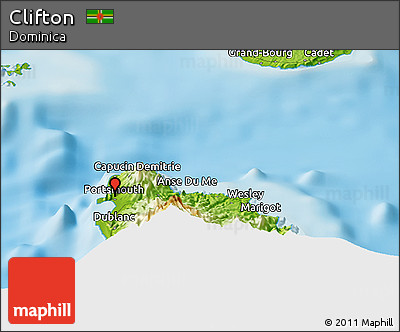 Physical Panoramic Map of Clifton