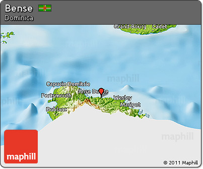 Physical Panoramic Map of Bense