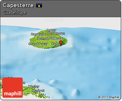 Physical Panoramic Map of Capesterre
