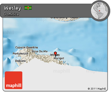 Shaded Relief Panoramic Map of Wesley