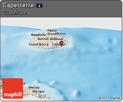 Shaded Relief Panoramic Map of Capesterre