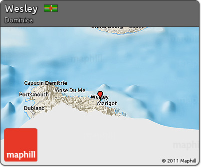 Shaded Relief Panoramic Map of Wesley