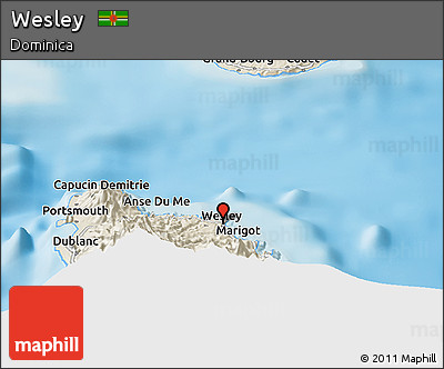 Shaded Relief Panoramic Map of Wesley