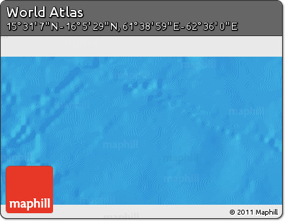Physical 3D Map of the Area around 15° 48' 18" N, 62° 7' 30" E
