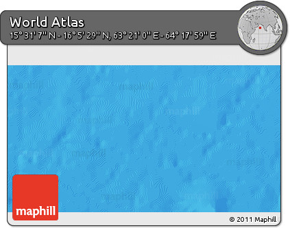 Physical 3D Map of the Area around 15° 48' 18" N, 63° 49' 30" E
