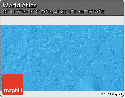 Physical 3D Map of the Area around 15° 48' 18" N, 63° 49' 30" E