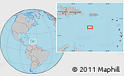 Gray Location Map of the area around 15° 48' 18" N, 67° 4' 29" W