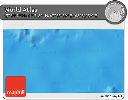 Physical 3D Map of the Area around 15° 48' 18" N, 68° 4' 29" E