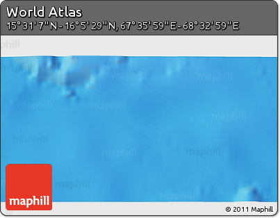 Physical 3D Map of the Area around 15° 48' 18" N, 68° 4' 29" E