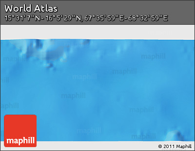 Shaded Relief 3D Map of the Area around 15° 48' 18" N, 68° 4' 29" E