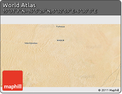 Satellite 3D Map of the Area around 15° 48' 18" N, 6° 1' 30" E