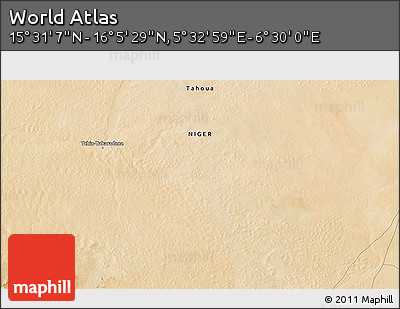 Satellite 3D Map of the Area around 15° 48' 18" N, 6° 1' 30" E
