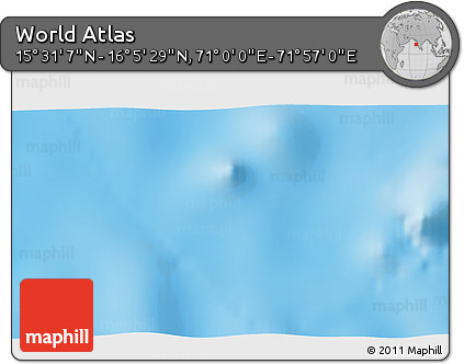 Physical 3D Map of the Area around 15° 48' 18" N, 71° 28' 29" E