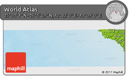 Physical Panoramic Map of the Area around 15° 48' 18" N, 73° 10' 30" E