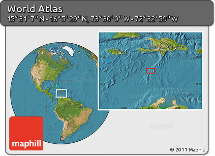 Satellite Location Map of the Area around 15° 48' 18" N, 73° 1' 30" W