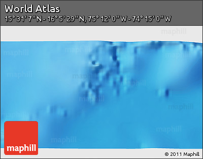 Physical 3D Map of the Area around 15° 48' 18" N, 74° 43' 29" W