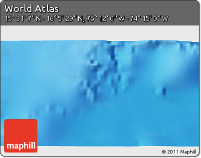 Physical 3D Map of the Area around 15° 48' 18" N, 74° 43' 29" W