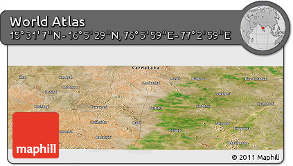 Satellite Panoramic Map of the Area around 15° 48' 18" N, 76° 34' 29" E