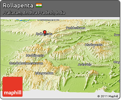 Physical Panoramic Map of Rollapenta
