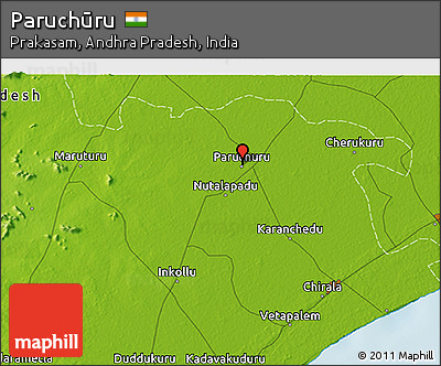 Physical 3D Map of Paruchūru