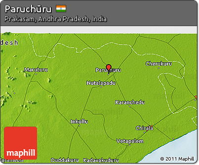 Physical 3D Map of Paruchūru