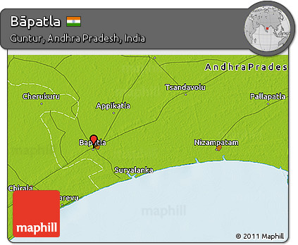 Physical 3D Map of Bāpatla