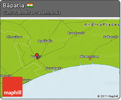 Physical 3D Map of Bāpatla
