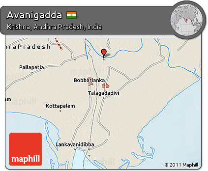 Shaded Relief 3D Map of Avanigadda