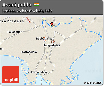 Shaded Relief 3D Map of Avanigadda