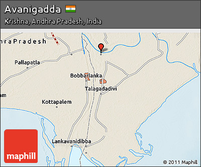 Shaded Relief 3D Map of Avanigadda