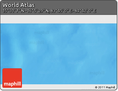Physical 3D Map of the Area around 15° 48' 18" N, 84° 13' 29" E