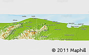 Physical Panoramic Map of the area around 15° 48' 18" N, 84° 55' 30" W