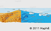 Political Panoramic Map of the area around 15° 48' 18" N, 84° 55' 30" W