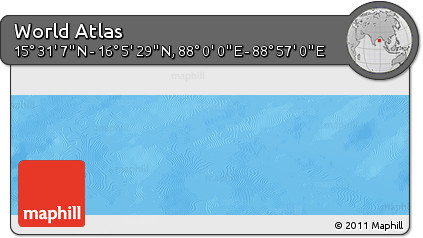 Physical Panoramic Map of the Area around 15° 48' 18" N, 88° 28' 29" E
