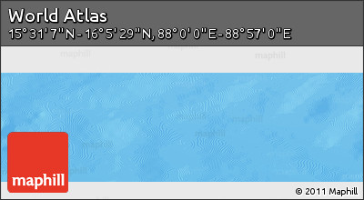 Physical Panoramic Map of the Area around 15° 48' 18" N, 88° 28' 29" E