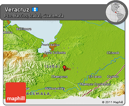 Physical 3D Map of Veracruz
