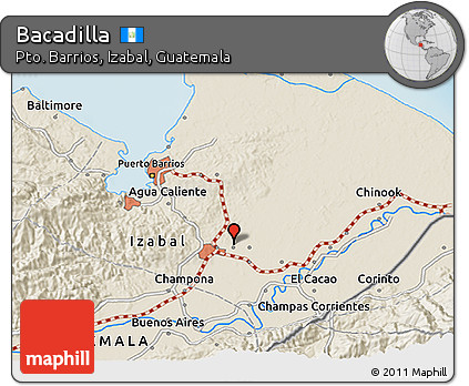 Shaded Relief 3D Map of Bacadilla