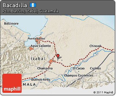 Shaded Relief 3D Map of Bacadilla