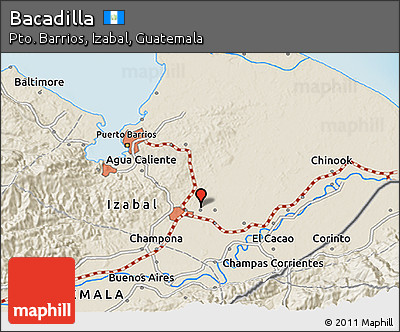 Shaded Relief 3D Map of Bacadilla