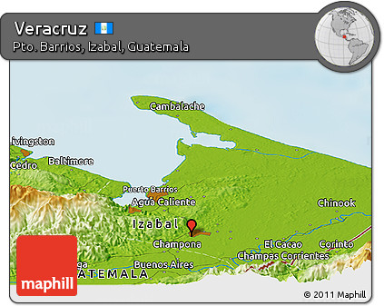 Physical Panoramic Map of Veracruz
