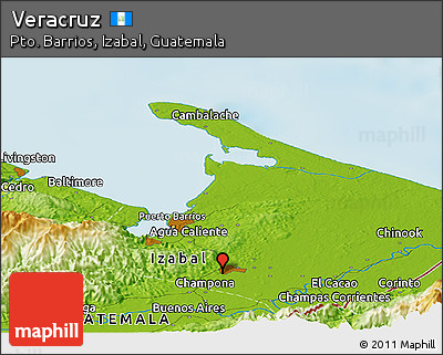Physical Panoramic Map of Veracruz