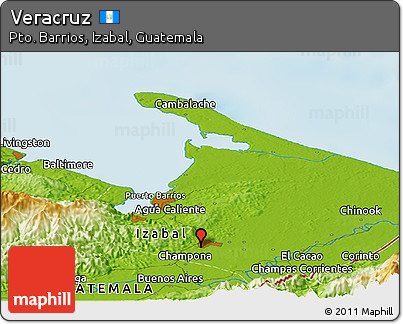 Physical Panoramic Map of Veracruz