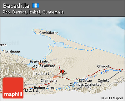 Shaded Relief Panoramic Map of Bacadilla