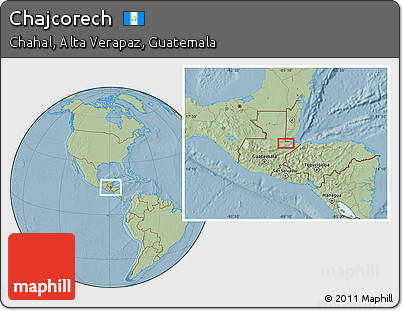 Savanna Style Location Map of Chajcorech, hill shading