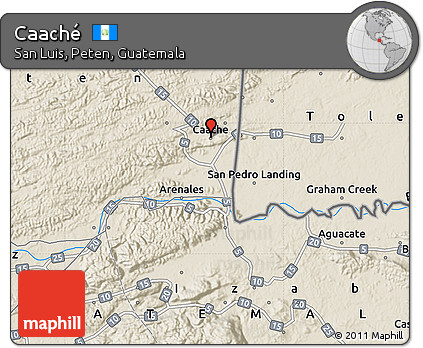 Shaded Relief Map of Caaché