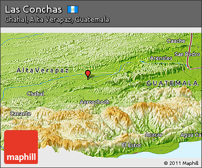 Physical Panoramic Map of Las Conchas