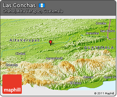 Physical Panoramic Map of Las Conchas