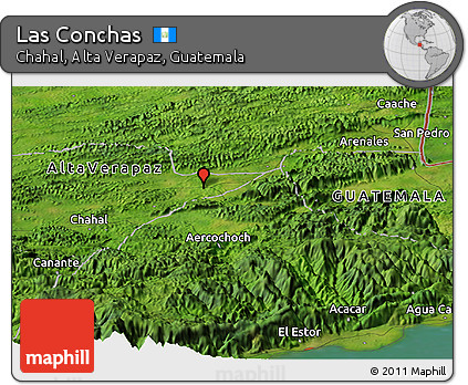 Satellite Panoramic Map of Las Conchas